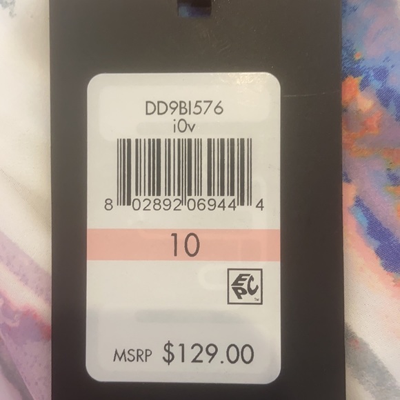 DKNY Chiffon Watercolor Dress Size 10 - Picture 6 of 6